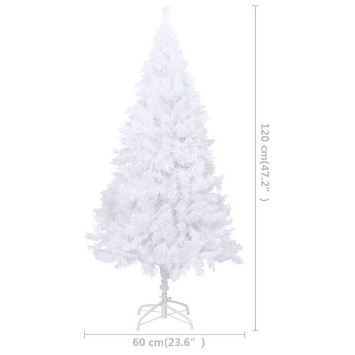 White Artificial Christmas Tree with Thick Branches, Realistic PVC & Metal Stand - Perfect for Indoor/Outdoor Seasonal Decor - Premium  from Home Treasures - Just £28.99! Shop now at Home Treasures