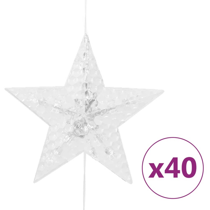 200 LED Star Curtain Fairy Lights - Cold White, 8 Functions, Indoor/Outdoor Use - Premium  from Home Treasures - Just £17.99! Shop now at Home Treasures