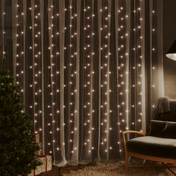 LED Curtain Fairy Lights 3x3m - 300 Warm White LEDs with 8 Lighting Modes, Ideal for Indoor and Outdoor Decoration - Premium  from Home Treasures - Just £25.99! Shop now at Home Treasures