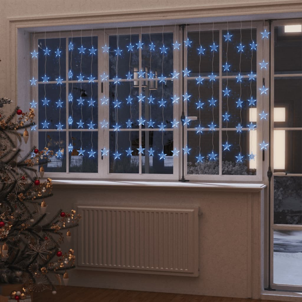 LED Star Curtain Fairy Lights - 500 Blue LEDs, 8 Lighting Modes, Indoor/Outdoor Decor - Premium  from Home Treasures - Just £55.99! Shop now at Home Treasures