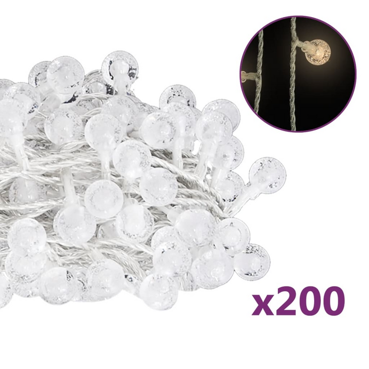 Globe Fairy String Lights with 200 Warm White LEDs & 8 Functions - Perfect for Indoor/Outdoor Decor - Premium  from Home Treasures - Just £29.99! Shop now at Home Treasures