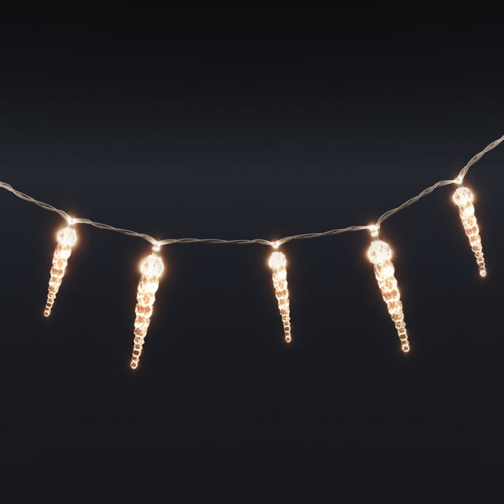 Christmas Icicle Lights - 40pcs Warm White Acrylic with Remote Control | Indoor & Outdoor Decorative LED Lighting - Premium  from Home Treasures - Just £26.99! Shop now at Home Treasures