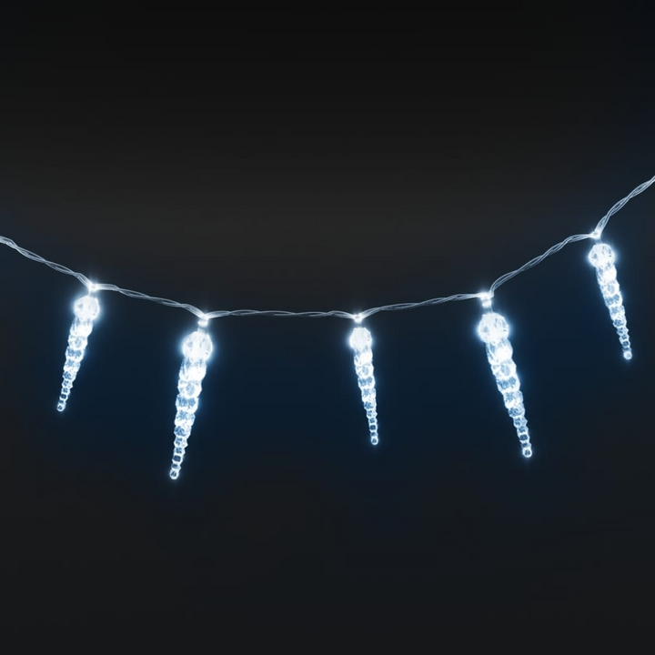 Christmas Icicle Lights 40pcs Cold White Acrylic with Remote Control - Outdoor & Indoor Decor - Premium  from Home Treasures - Just £29.99! Shop now at Home Treasures