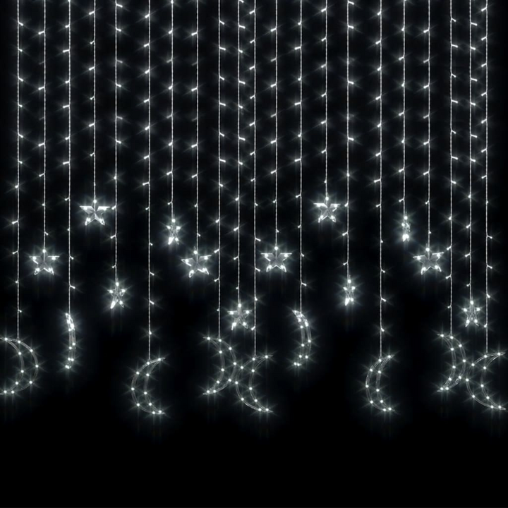 Star and Moon Fairy Lights - 345 LED Cold White with Remote Control - Premium  from Home Treasures - Just £29.99! Shop now at Home Treasures