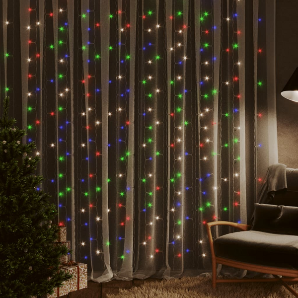 LED Curtain Fairy Lights 3x3m - 8 Function Colorful Outdoor & Indoor Decorative Lighting - Premium  from Home Treasures - Just £25.99! Shop now at Home Treasures