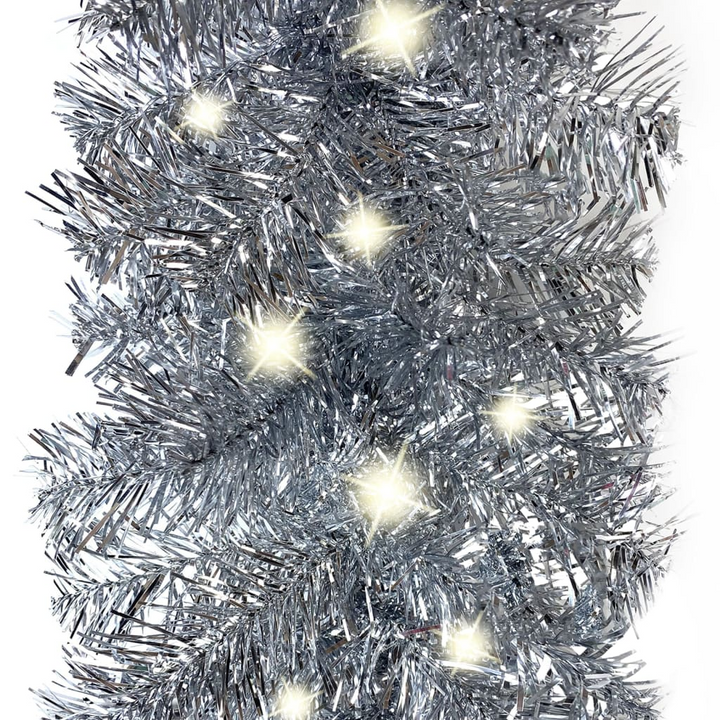 10m Silver Christmas Garland with 150 LED Lights - Spectacular Holiday Decor - Premium  from Home Treasures - Just £55.99! Shop now at Home Treasures