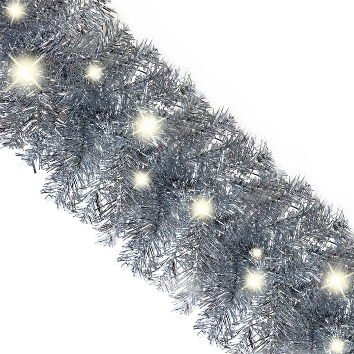 10m Silver Christmas Garland with 150 LED Lights - Spectacular Holiday Decor - Premium  from Home Treasures - Just £55.99! Shop now at Home Treasures