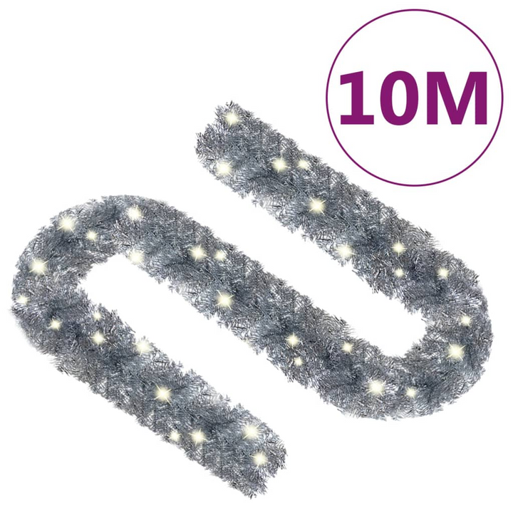 10m Silver Christmas Garland with 150 LED Lights - Spectacular Holiday Decor - Premium  from Home Treasures - Just £55.99! Shop now at Home Treasures