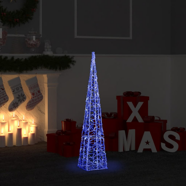 Blue Acrylic Decorative LED Light Cone - Festive Indoor & Outdoor Christmas Lighting with 8 Effects - Premium  from Home Treasures - Just £27.99! Shop now at Home Treasures