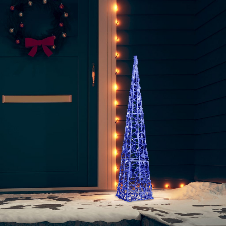 Blue Acrylic Decorative LED Light Cone - Festive Indoor & Outdoor Christmas Lighting with 8 Effects - Premium  from Home Treasures - Just £26.99! Shop now at Home Treasures