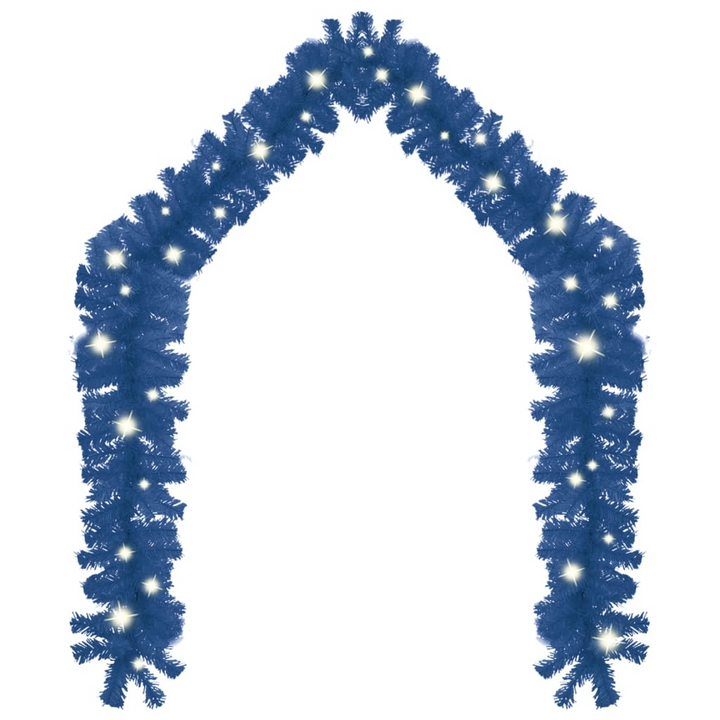 Blue Christmas Garland with LED Lights - Festive Decoration for Indoors & Outdoors - Premium  from Home Treasures - Just £16.99! Shop now at Home Treasures