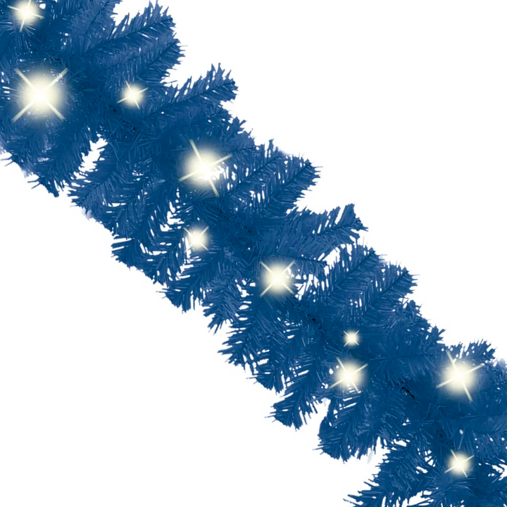 Blue Christmas Garland with LED Lights - Festive Decoration for Indoors & Outdoors - Premium  from Home Treasures - Just £16.99! Shop now at Home Treasures