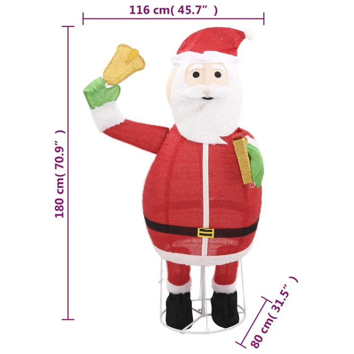 180 cm LED Santa Claus Figure – Luxury Fabric Christmas Decoration with 200 Warm White Lights & 8 Lighting Modes, Ideal for Indoor & Outdoor Use - Premium  from Home Treasures - Just £127.99! Shop now at Home Treasures