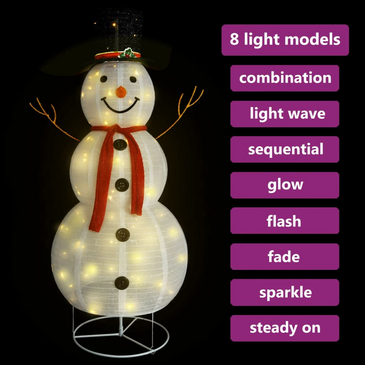 LED Christmas Snowman Figure - Luxury Fabric, 8 Lighting Modes, Indoor & Outdoor - Premium  from Home Treasures - Just £107.99! Shop now at Home Treasures