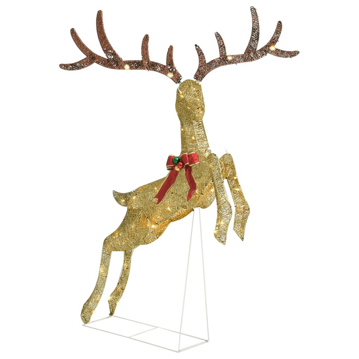 Flying Reindeer Christmas Decoration with 120 Warm White LEDs in Gold - Perfect for Indoor & Outdoor Holiday Decor - Premium  from Home Treasures - Just £65.99! Shop now at Home Treasures