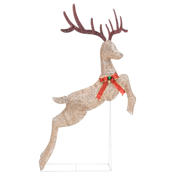 Flying Reindeer Christmas Decoration with 120 Warm White LEDs in Gold - Perfect for Indoor & Outdoor Holiday Decor - Premium  from Home Treasures - Just £65.99! Shop now at Home Treasures