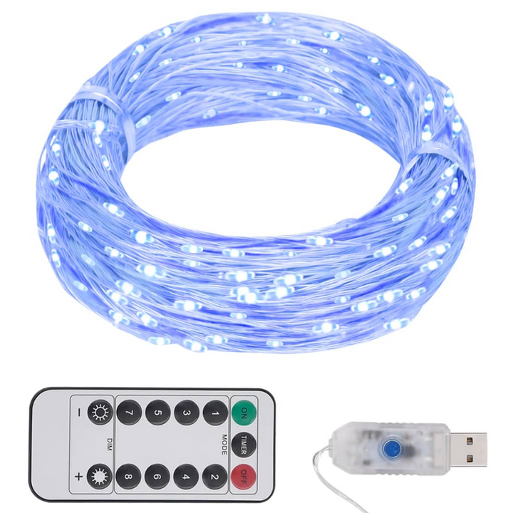 Blue LED String Lights with 150 LEDs and Remote - Perfect for Festive Decor and Special Occasions - Premium  from Home Treasures - Just £18.99! Shop now at Home Treasures