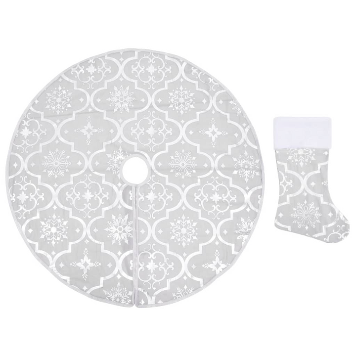 Luxury Christmas Tree Skirt with Sock White 122 cm Fabric - Enhance Your Christmas Decor - Premium  from Home Treasures - Just £21.99! Shop now at Home Treasures