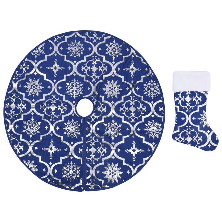 Luxury Christmas Tree Skirt with Sock Blue 90 cm Fabric - Premium  from Home Treasures - Just £17.99! Shop now at Home Treasures