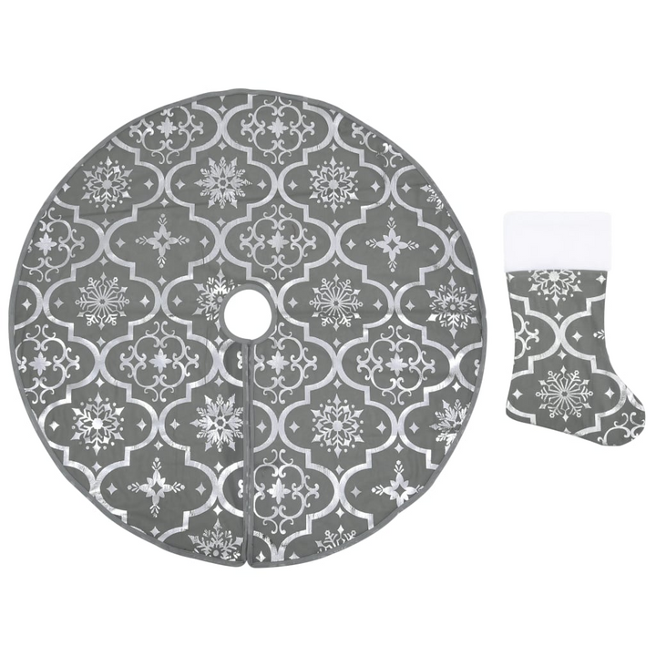 Luxury Christmas Tree Skirt with Sock Grey 90 cm Fabric - Premium  from Home Treasures - Just £17.99! Shop now at Home Treasures