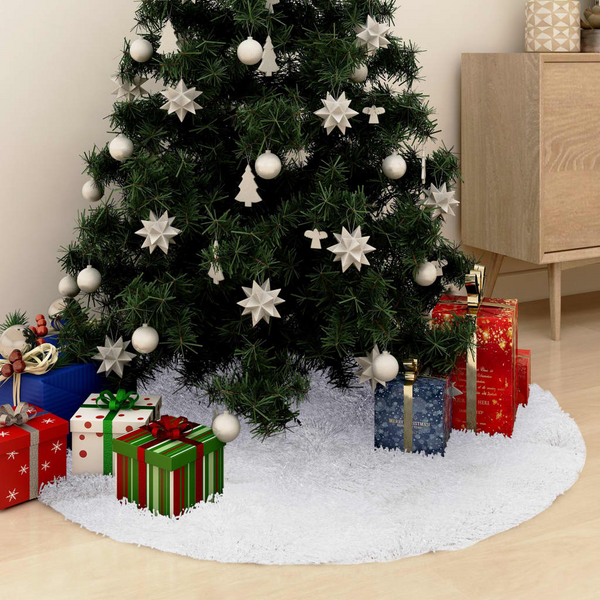 Elegant White Christmas Tree Skirt - 90 cm Faux Fur with Non-Woven Backing - Premium  from Home Treasures - Just £21.99! Shop now at Home Treasures