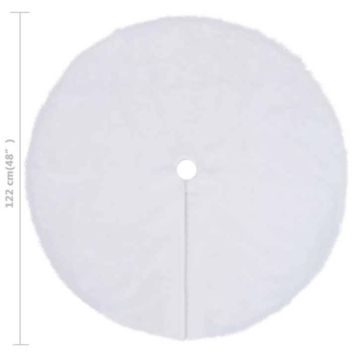 White Christmas Tree Skirt - 122 cm Faux Fur, Elegant & Durable Holiday Decor - Premium  from Home Treasures - Just £25.99! Shop now at Home Treasures