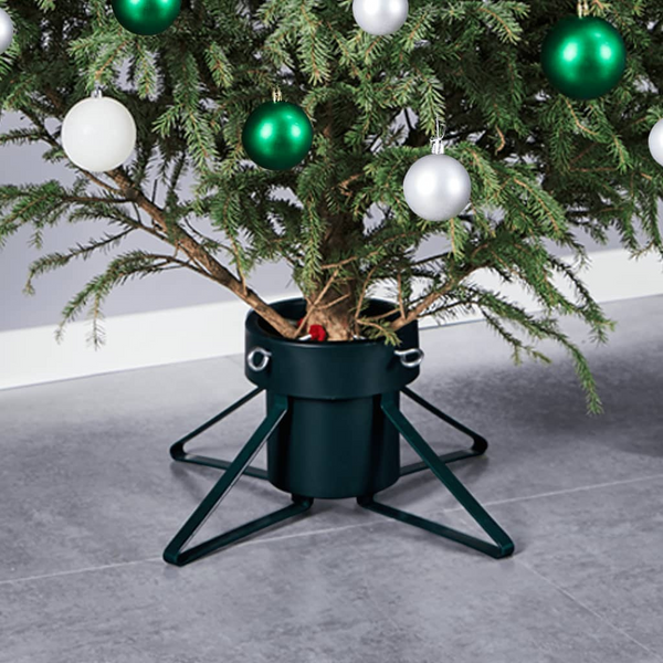 Christmas Tree Stand - Sturdy Black Metal Base with Water Container, 46x46x19 cm - Premium  from Home Treasures - Just £18.99! Shop now at Home Treasures