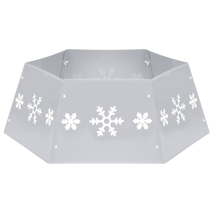 Christmas Tree Skirt Silver and White with Snow Pattern - Ø68x25 cm | Festive Holiday Decor - Premium  from Home Treasures - Just £21.99! Shop now at Home Treasures