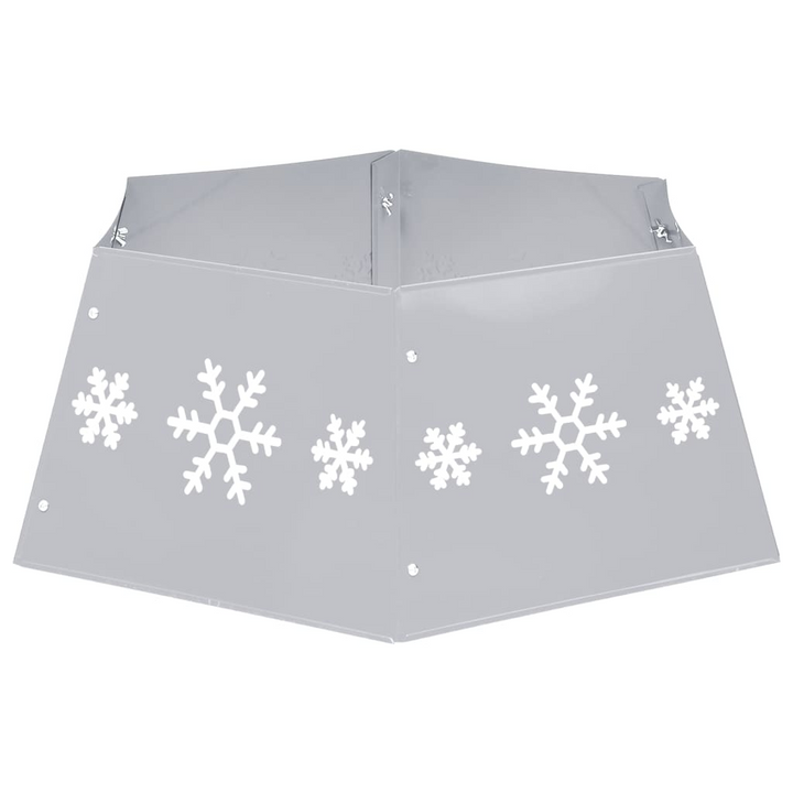 Christmas Tree Skirt Silver and White with Snow Pattern - Ø68x25 cm | Festive Holiday Decor - Premium  from Home Treasures - Just £21.99! Shop now at Home Treasures