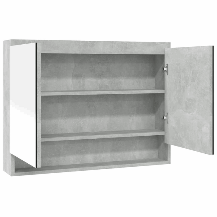 Elegant Concrete Grey Bathroom Mirror Cabinet - 80 x 15 x 60cm | Stylish Storage Solution with USB Interface - Premium  from Home Treasures - Just £135.99! Shop now at Home Treasures