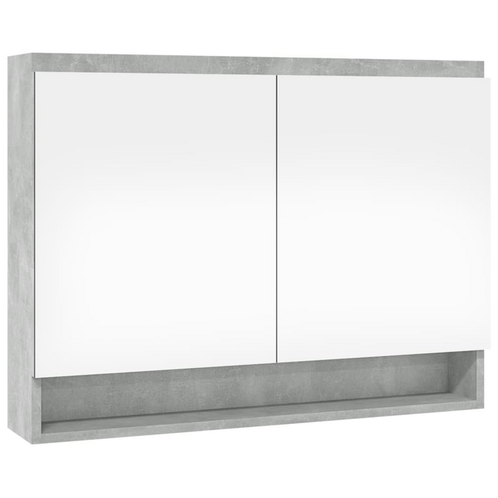 Elegant Concrete Grey Bathroom Mirror Cabinet - 80 x 15 x 60cm | Stylish Storage Solution with USB Interface - Premium  from Home Treasures - Just £135.99! Shop now at Home Treasures