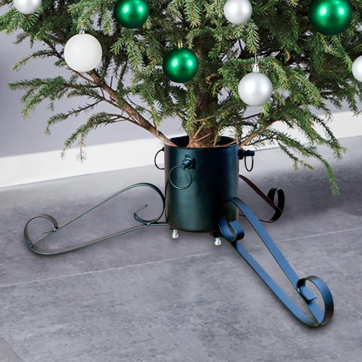 Green Christmas Tree Stand - Stable & Sturdy, 58x58x21 cm, Holds Trees Up to 2.1 m, With Water Tank - Premium  from Home Treasures - Just £20.99! Shop now at Home Treasures