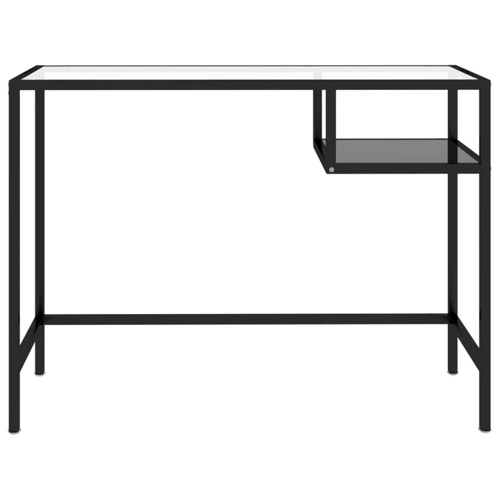 Modern Black Work Desk - 100 x 36 x 74 cm | Sleek Glass & Steel Office Desk - Premium  from Home Treasures - Just £84.99! Shop now at Home Treasures