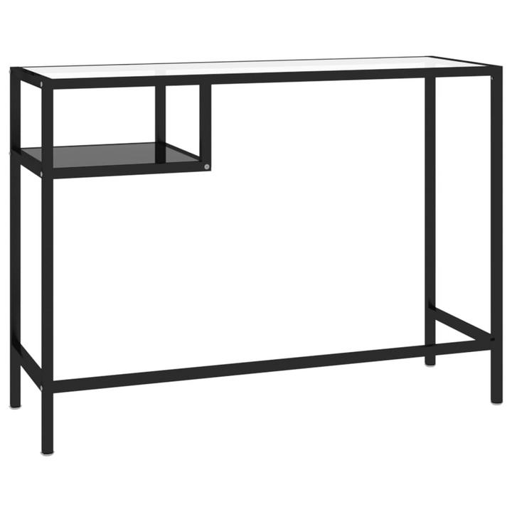 Modern Black Work Desk - 100 x 36 x 74 cm | Sleek Glass & Steel Office Desk - Premium  from Home Treasures - Just £84.99! Shop now at Home Treasures