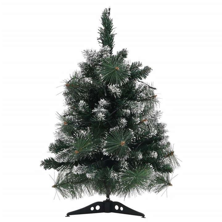 Artificial Pre-lit Christmas Tree - 60 cm, Green with Flocked White Snow, LED Lights, and Stands - Premium  from Home Treasures - Just £21.99! Shop now at Home Treasures