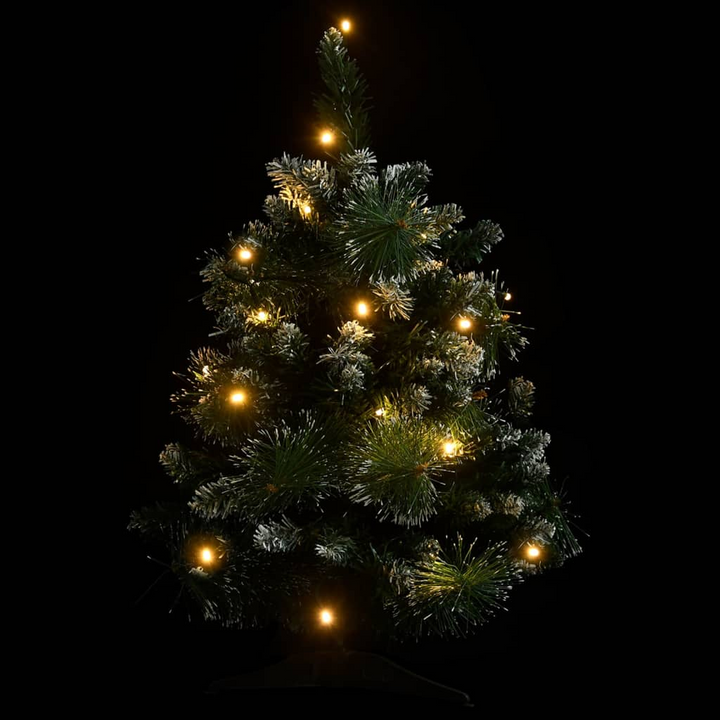 Artificial Pre-lit Christmas Tree - 60 cm, Green with Flocked White Snow, LED Lights, and Stands - Premium  from Home Treasures - Just £21.99! Shop now at Home Treasures