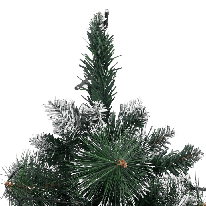 Artificial Pre-lit Christmas Tree - 60 cm, Green with Flocked White Snow, LED Lights, and Stands - Premium  from Home Treasures - Just £21.99! Shop now at Home Treasures