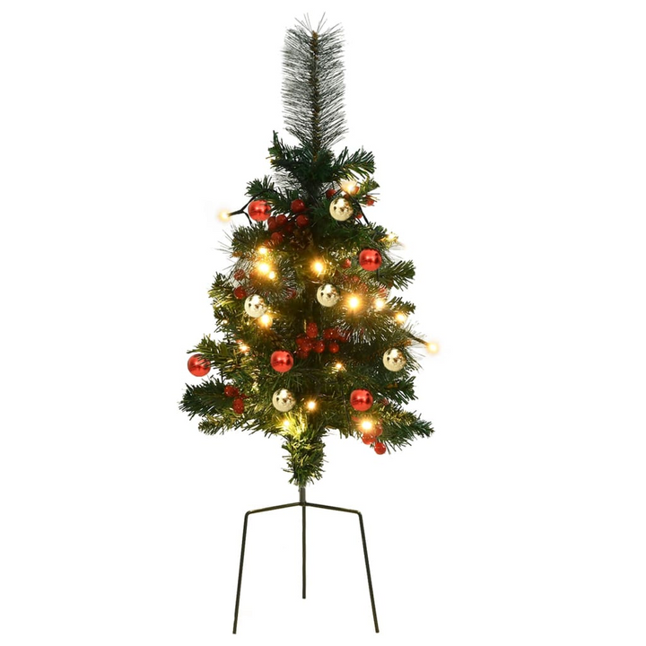 Pre-lit Artificial Pathway Christmas Trees - PVC, 76 cm, Set of 2 with LED Lights and Decorations - Premium  from Home Treasures - Just £32.99! Shop now at Home Treasures