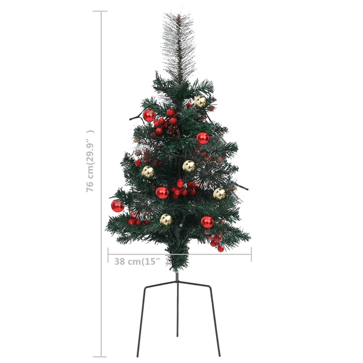 Pre-lit Artificial Pathway Christmas Trees - PVC, 76 cm, Set of 2 with LED Lights and Decorations - Premium  from Home Treasures - Just £32.99! Shop now at Home Treasures