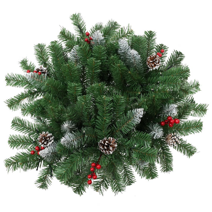 Pre-lit Artificial Pathway Christmas Tree - Green, PVC, with Pine Cones and Red Berries - Premium  from Home Treasures - Just £40.99! Shop now at Home Treasures