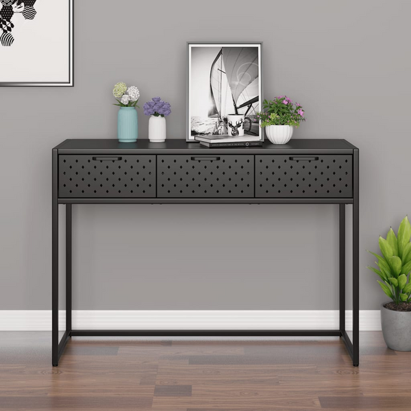 Modern Anthracite Steel Console Table - 106x35x75cm - Sturdy & Stylish Home Decor - Premium  from Home Treasures - Just £151.99! Shop now at Home Treasures