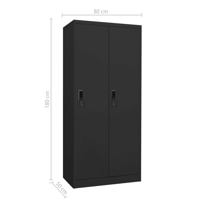 Durable Steel Wardrobe (Anthracite) - 80 x 50 x 180 cm | Modern Storage Solution with Shelves & Locks - Premium  from Home Treasures - Just £273.99! Shop now at Home Treasures