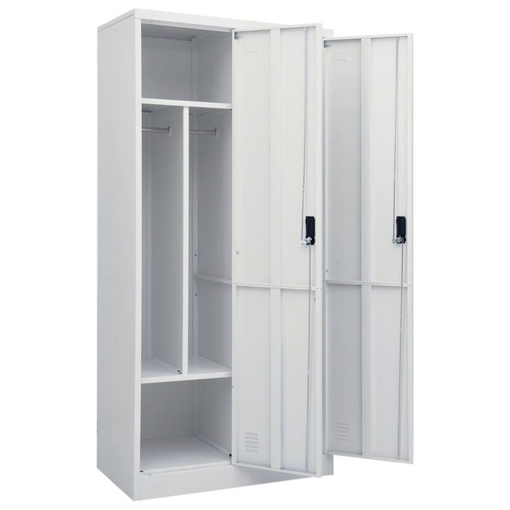 Durable Steel Wardrobe in Light Grey | Spacious Storage Solution 80 x 50 x 180cm - Premium  from Home Treasures - Just £349.99! Shop now at Home Treasures