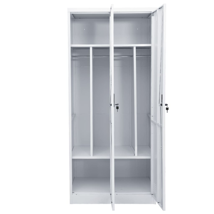 Durable Steel Wardrobe in Light Grey | Spacious Storage Solution 80 x 50 x 180cm - Premium  from Home Treasures - Just £349.99! Shop now at Home Treasures