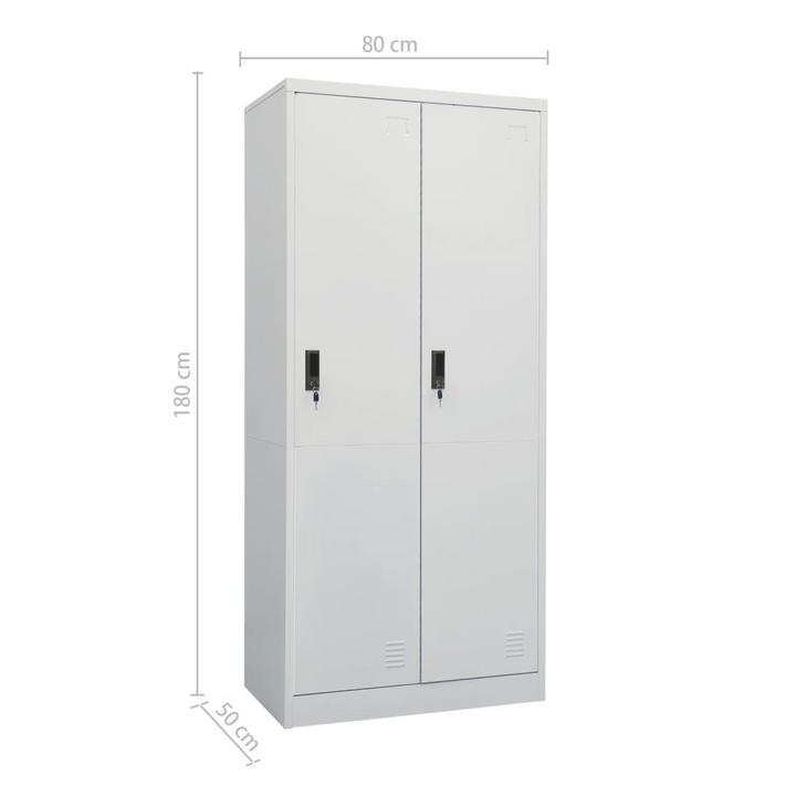 Durable Steel Wardrobe in Light Grey | Spacious Storage Solution 80 x 50 x 180cm - Premium  from Home Treasures - Just £349.99! Shop now at Home Treasures