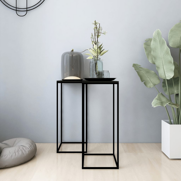 Modern Black Steel Side Tables, Set of 2 - Durable, Stylish, and Multi-functional - Premium  from Home Treasures - Just £60.99! Shop now at Home Treasures