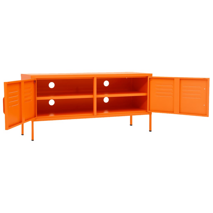 Modern Durable Steel TV Cabinet in Vibrant Orange | Stylish Media Console with Ample Storage - Premium  from Home Treasures - Just £180.99! Shop now at Home Treasures