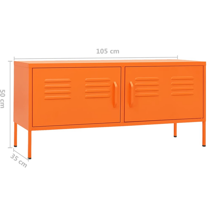 Modern Durable Steel TV Cabinet in Vibrant Orange | Stylish Media Console with Ample Storage - Premium  from Home Treasures - Just £180.99! Shop now at Home Treasures