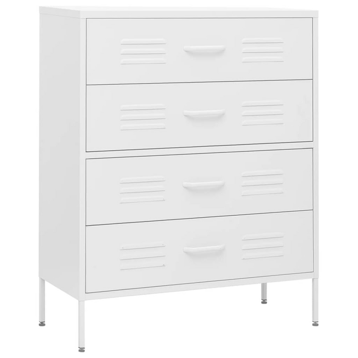 Modern Steel Chest of Drawers in White - 3 Drawer, 80x35x101.5cm | Durable & Stylish Storage Solution - Premium  from Home Treasures - Just £254.99! Shop now at Home Treasures