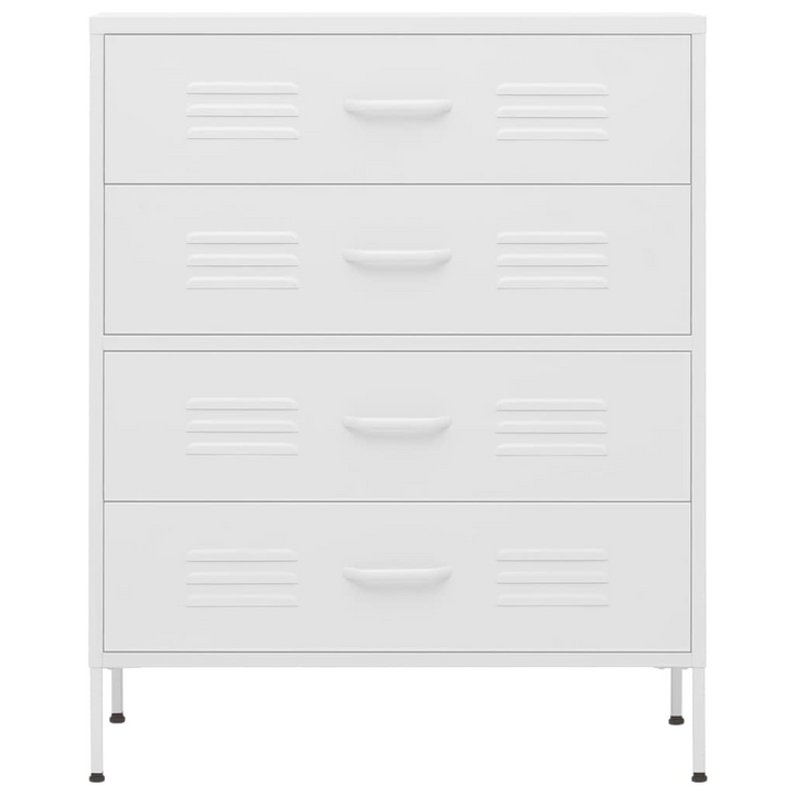 Modern Steel Chest of Drawers in White - 3 Drawer, 80x35x101.5cm | Durable & Stylish Storage Solution - Premium  from Home Treasures - Just £254.99! Shop now at Home Treasures